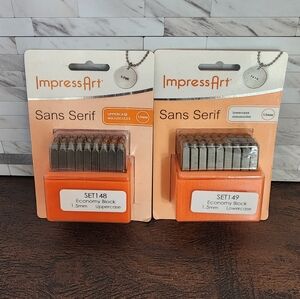ImpressArt Uppercase and Lowercase Sans Serif Letter Stamp Set, 1.5mm
